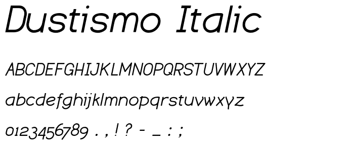 Dustismo Italic font